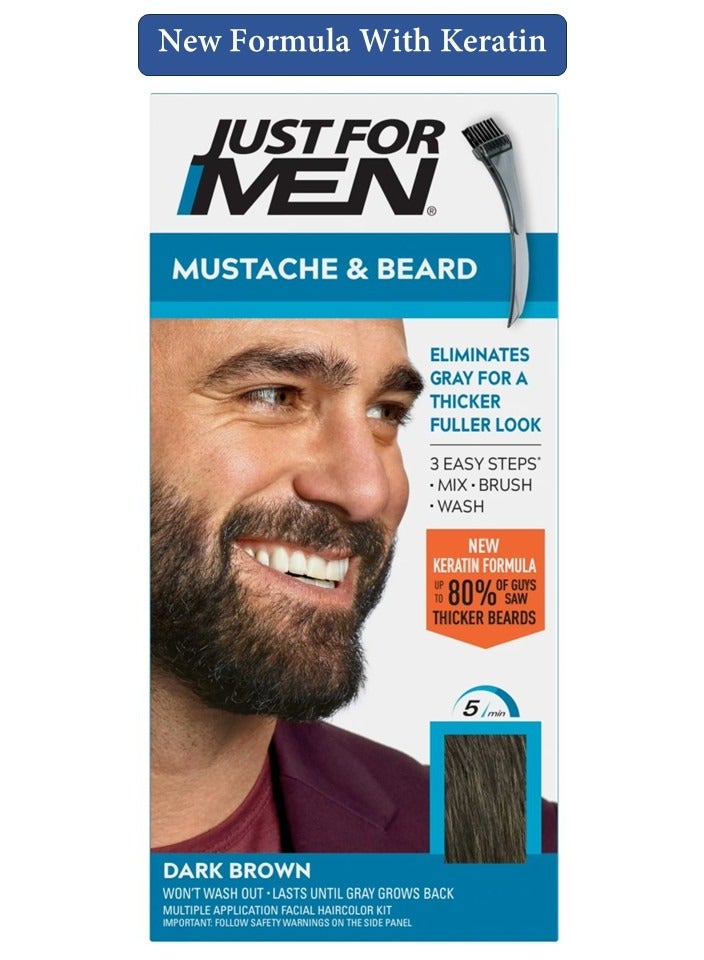 جست فور من صبغة اللحية والشارب من جَسَّتْ فور مَنِ مع الكيراتين - بني غامق - Image 1